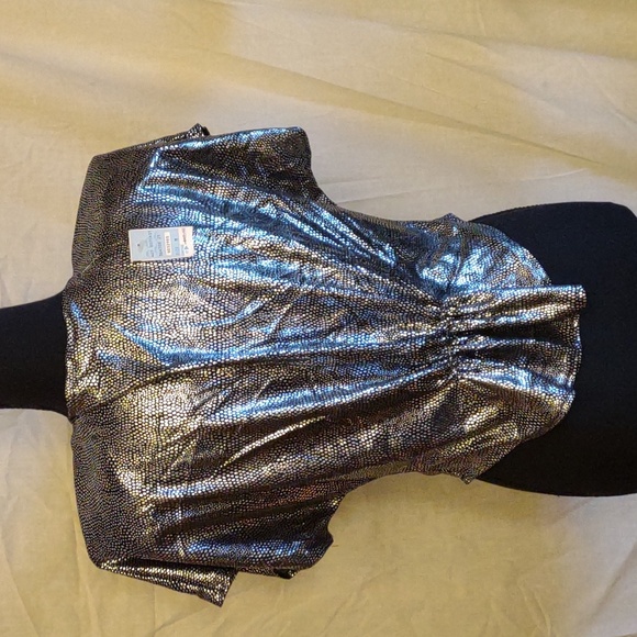 NWT Vintage Judy Knapp Shimmery Cropped Blouse - Medium - Picture 6 of 6